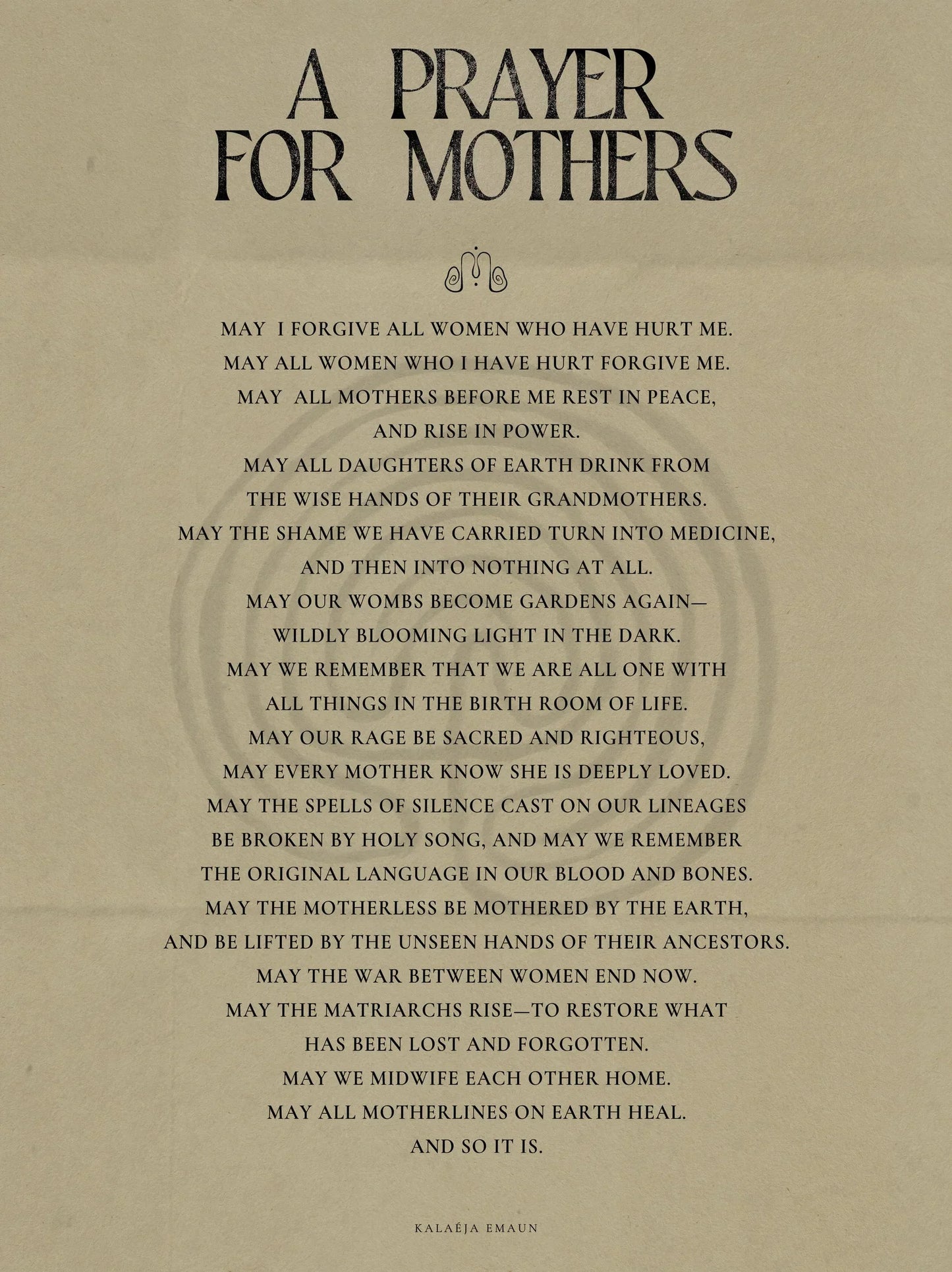 ‘A PRAYER FOR MOTHERS’ FINE ART PRINT
